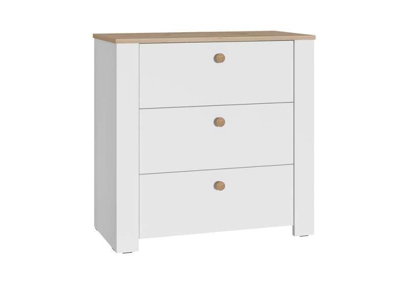 Комод Джастин 16.228.03 белый PE шагрень / дуб белый exclusive OW D4430. 