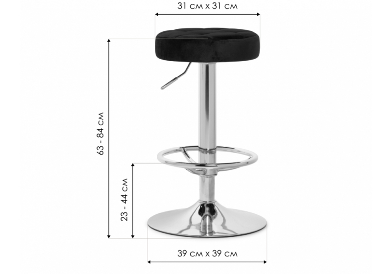Барный стул Marun black / gold (39x39x63)