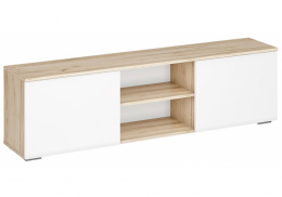 ТВ-тумба Алетра ТБ01-1600 дуб крафт серый / глянец белый (160x32,4x45)