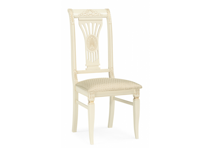Стул деревянный Roy слоновая кость / золото патина (48x56x107). 