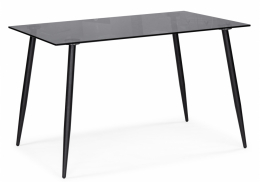 Стол стеклянный Smoke 120х80х75 clear gray / black (80x75)